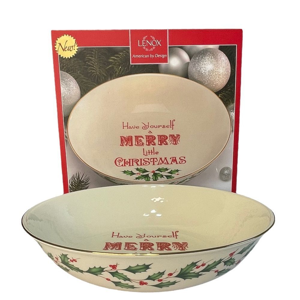 Lenox Home For The Holidays “Have Yourself A Merry Little Christmas” Bowl 11.1”